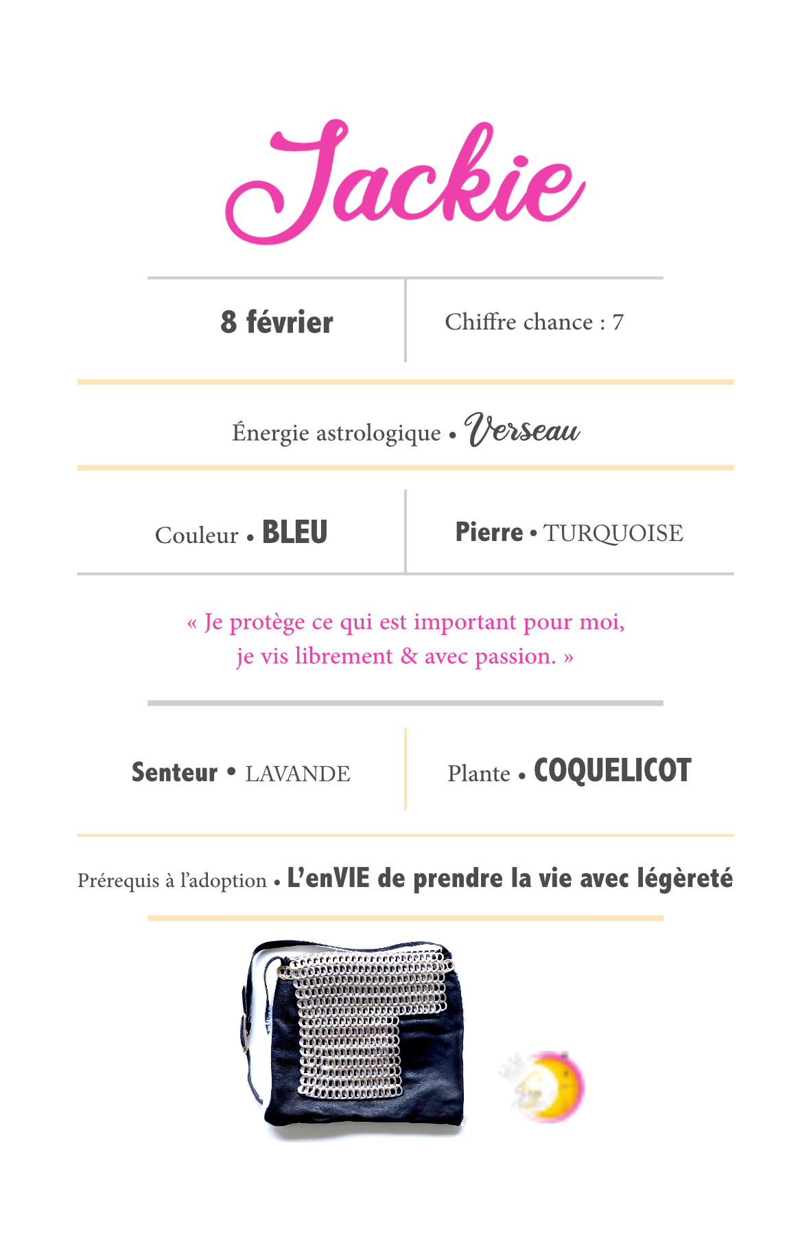 Fiche signalétique • Jackie