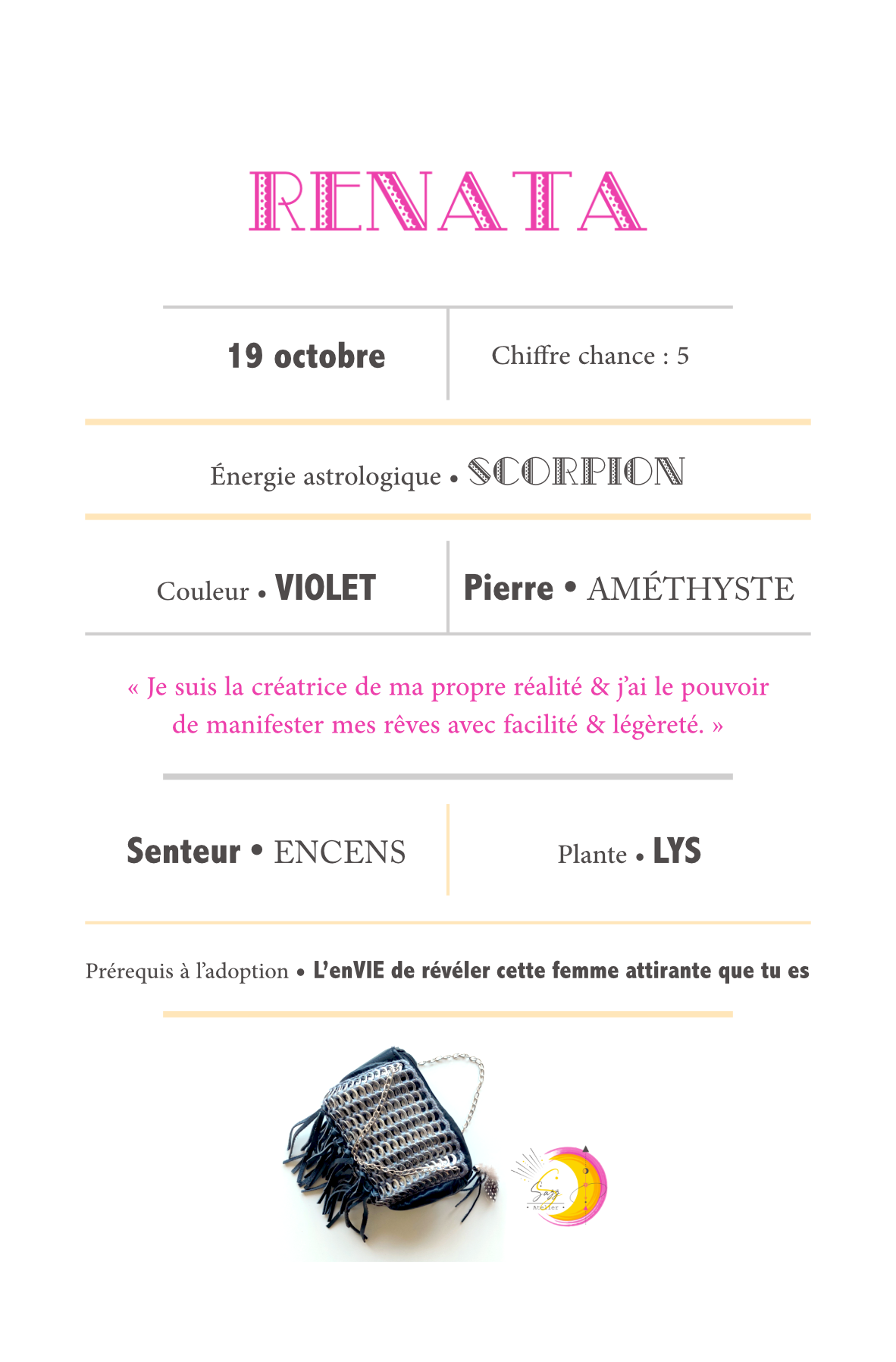 Fiche signalétique • Renata