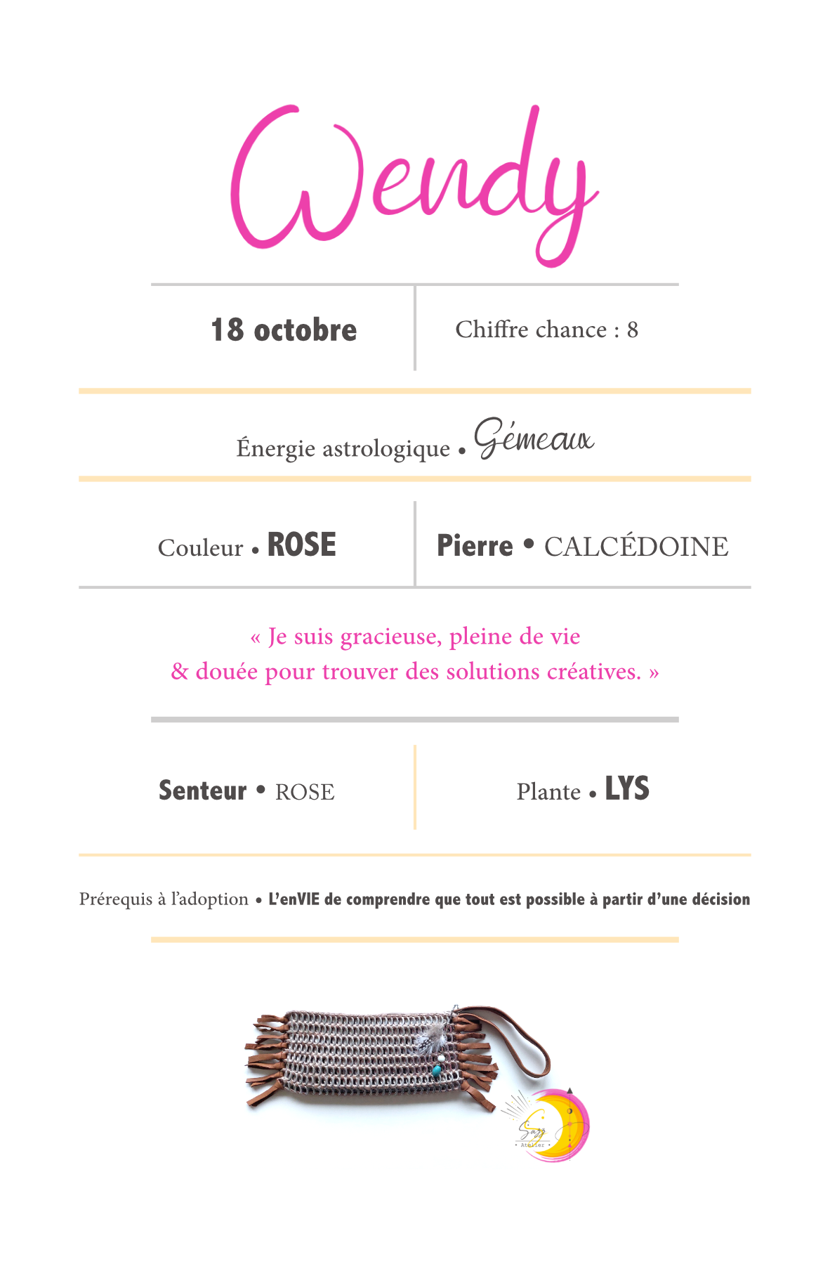 Fiche signalétique • Wendy