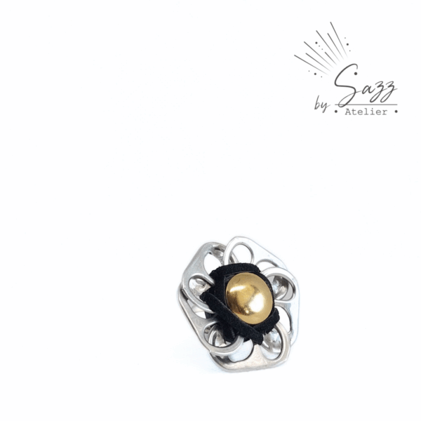 Boutique • Bague • Noir & or • Collection Flower Power