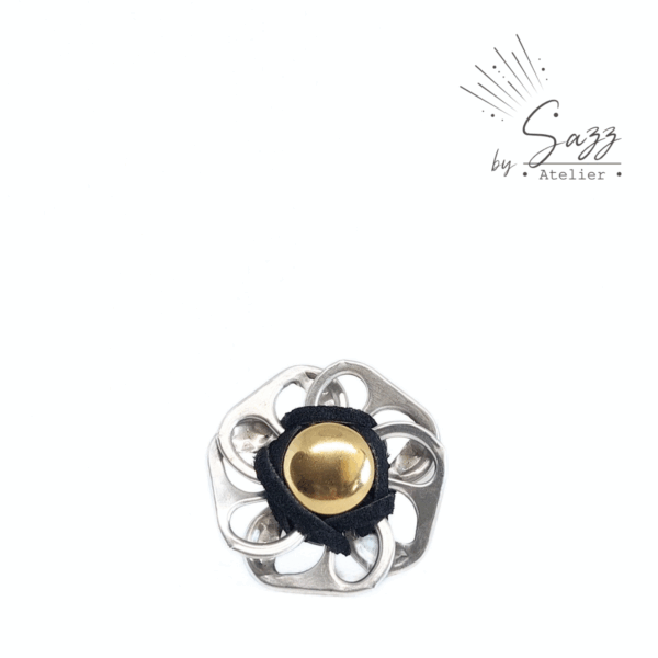 Boutique • Bague • Noir & or • Collection Flower Power