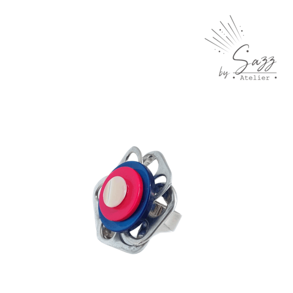 Boutique • Bague • Bleue, rose & blanche • Collection Flower Power