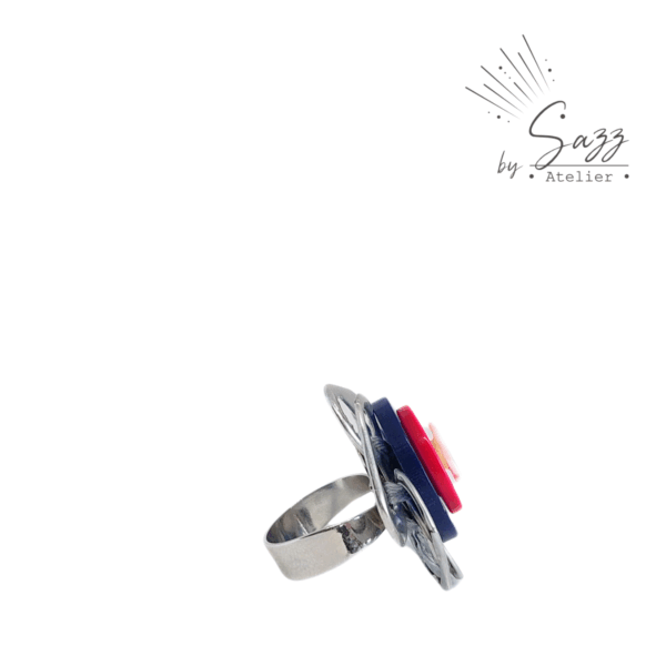 Boutique • Bague • Bleue, rose & blanche • Collection Flower Power
