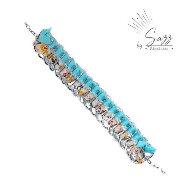 Bracelet duo • Collection Popcycling • Turquoise fleurs