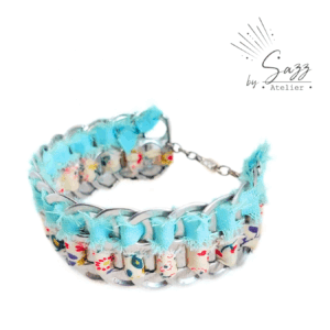 Bracelet duo • Collection Popcycling • Turquoise fleurs