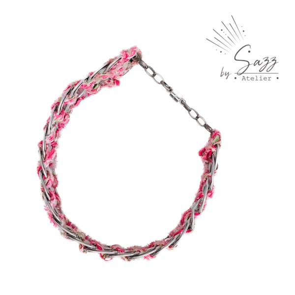Bracelet • Collection Popcycling • Fleurs roses