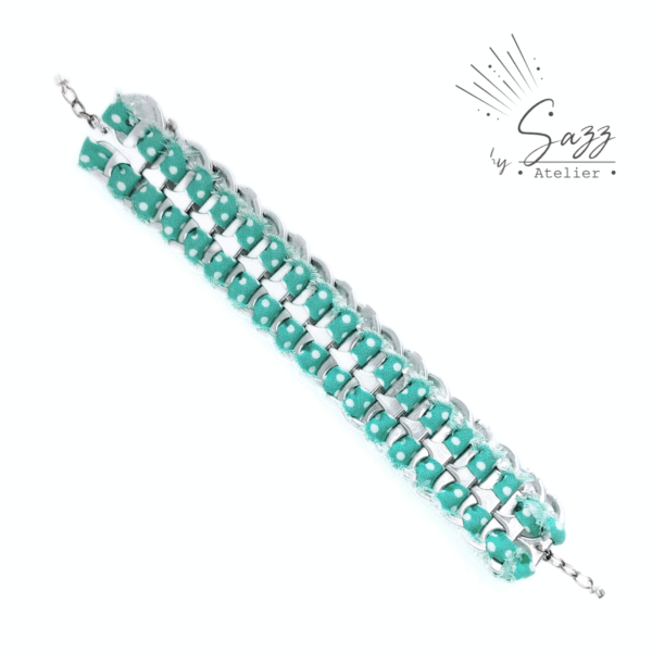 Bracelet • Turquoise à pois • Collection Popcyling