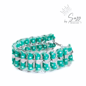 Bracelet • Turquoise à pois • Collection Popcyling
