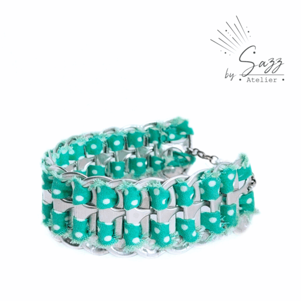 Bracelet • Turquoise à pois • Collection Popcyling
